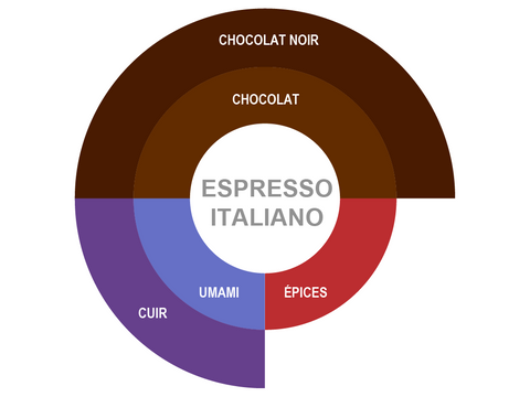 Roue des saveurs de espresso italiano bio