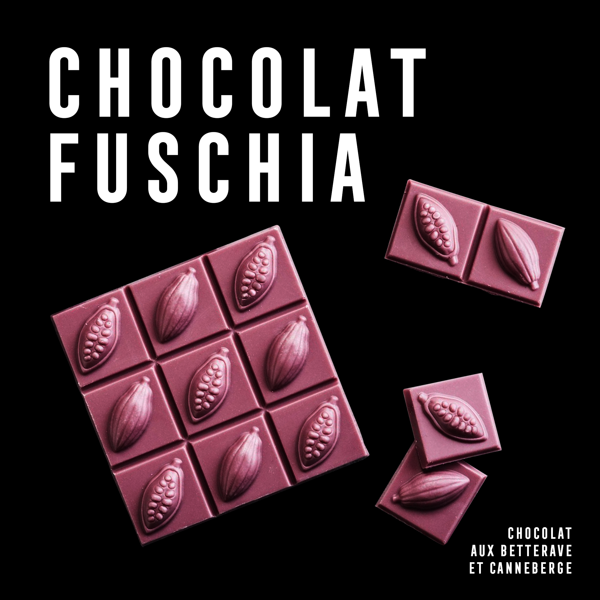 Chocolat Fuschia: chocolat aux betterave et canneberge