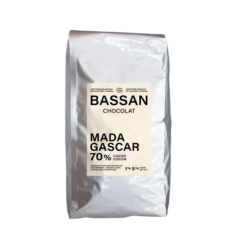 Pastilles de chocolat biologique Madagascar Sambirano 70%