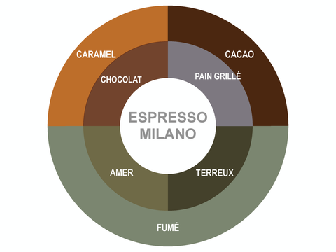 Roue des saveurs de Espresso Milano italian roast