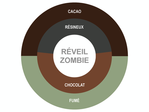 Roue des saveurs de Zombie Awakening Coffee