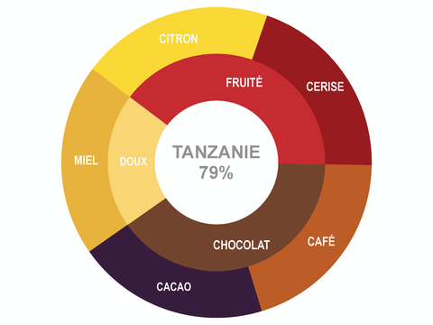 Roue des saveurs de Tablette de chocolat Tanzanie 79%